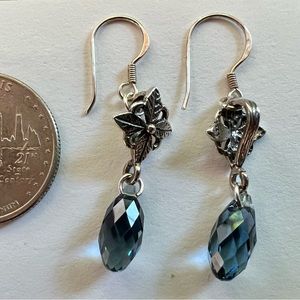 Handcrafted Sterling Silver Earrings with Swarovski Teardrop Crystal